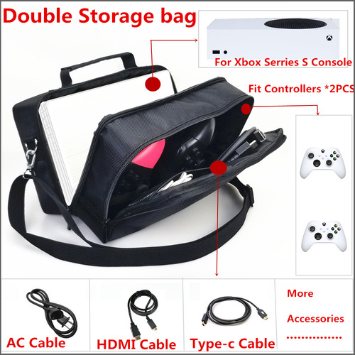 Xbox Series S Storage Bag XSS Console Wireless Controller Cable Accessory Full Set Single-Shoulder Storage Bag