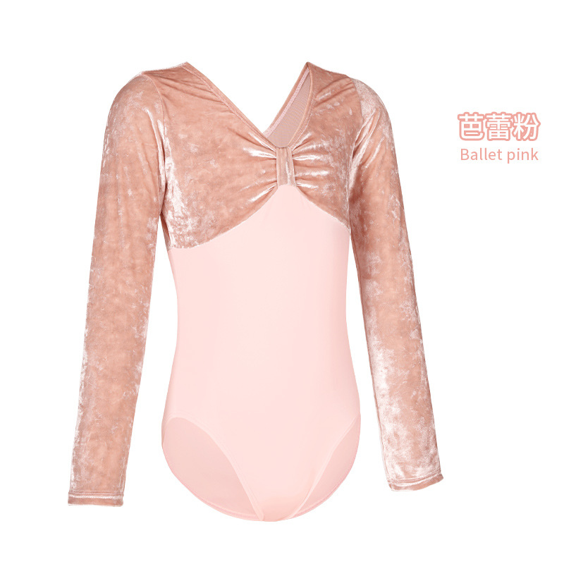 Ropa de baile Ropa de ballet de manga larga de otoño e invierno para niñas y niños Ropa de entrenamiento de terciopelo nuevo traje de baile chino para niños