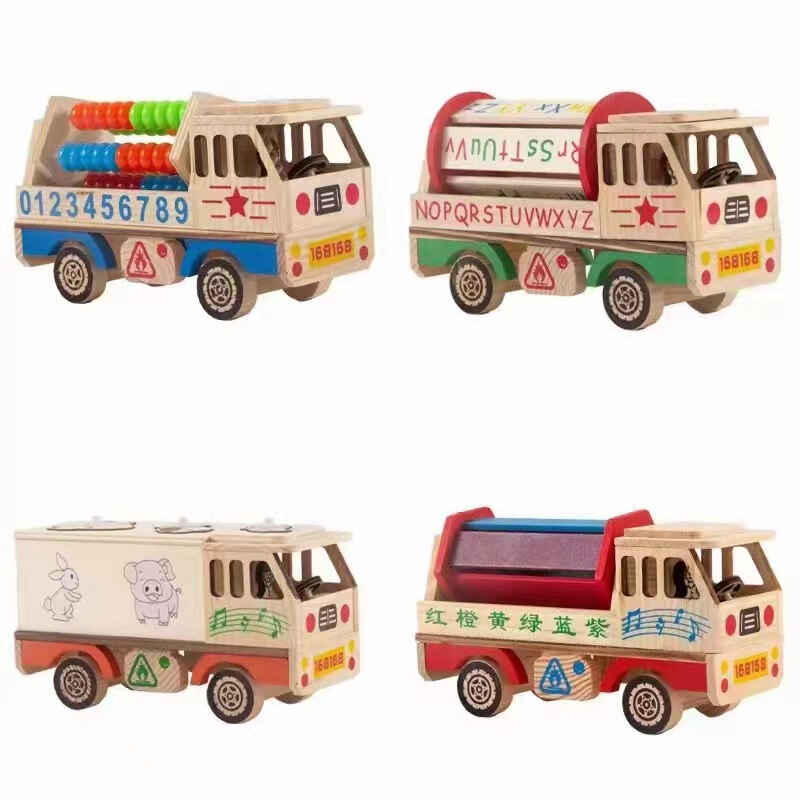 Special offer wooden crafts home decoration excavator bulldozer dump truck model fire truck engineering vehicle model