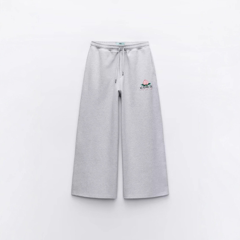 Fh3724 25 Cross-Border Supply Autumn and Winter High-Waist Slim Sports Casual Embroidered Details Loose Jogging Pants