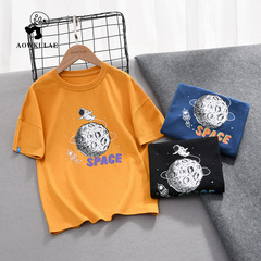 Summer Korean style new boys' short-sleeved medium and large children's cartoon loose T-shirt breathable tops children's short-sleeved wholesale
