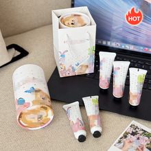 欧舒家护手霜女士套装高端礼盒伴手礼小熊圆筒保湿滋润套盒5支装