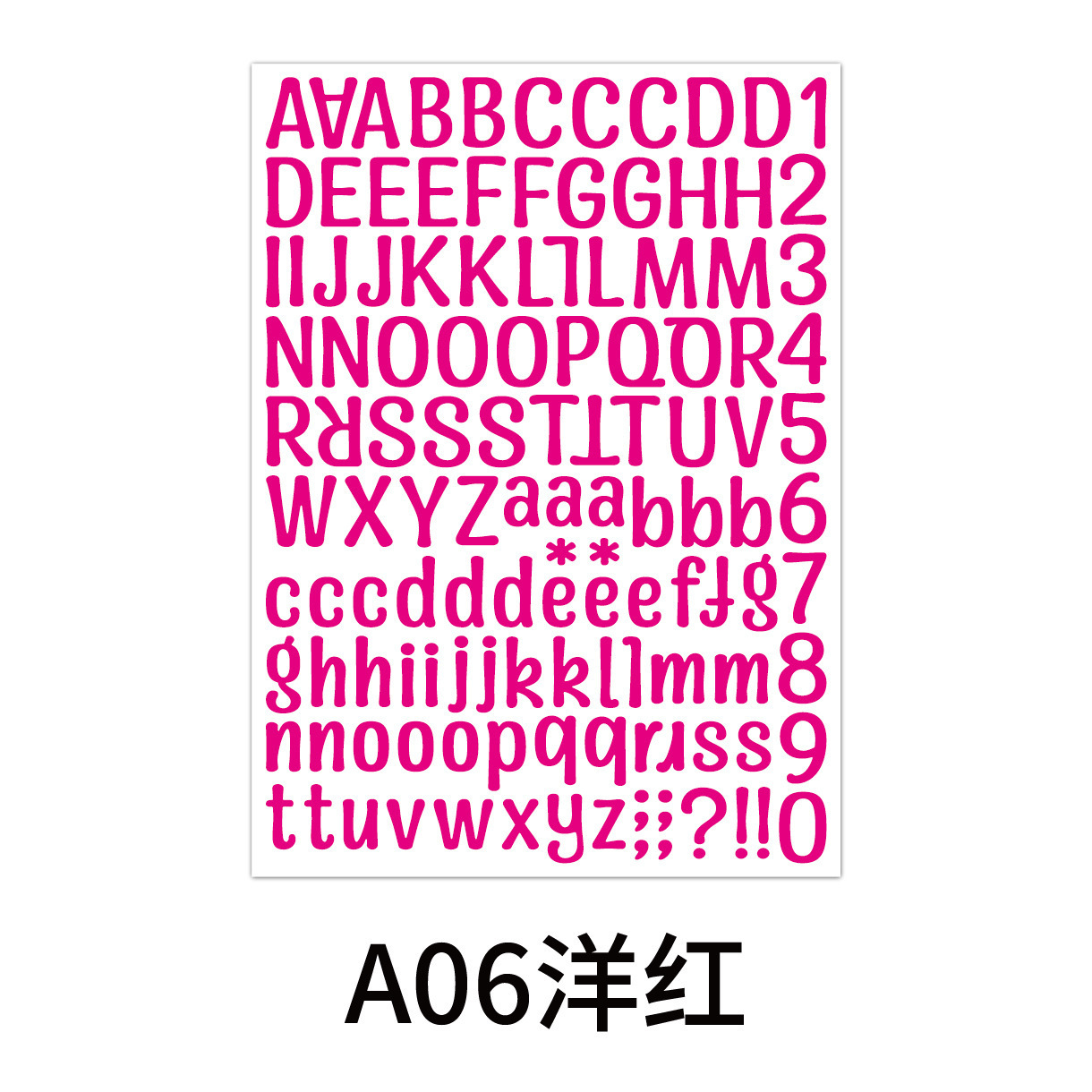Pegatinas de letras Color transfronterizo Combinación de alfanuméricos en inglés Pegatinas de bricolaje Taza de agua Decoración de computadora Pegatinas impermeables