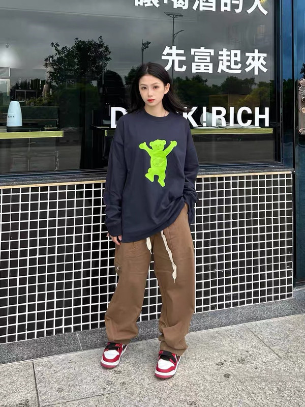 跨境爆款WE11立体印花小熊休闲宽松情侣T恤男女同款卫衣外贸批发|undefined
