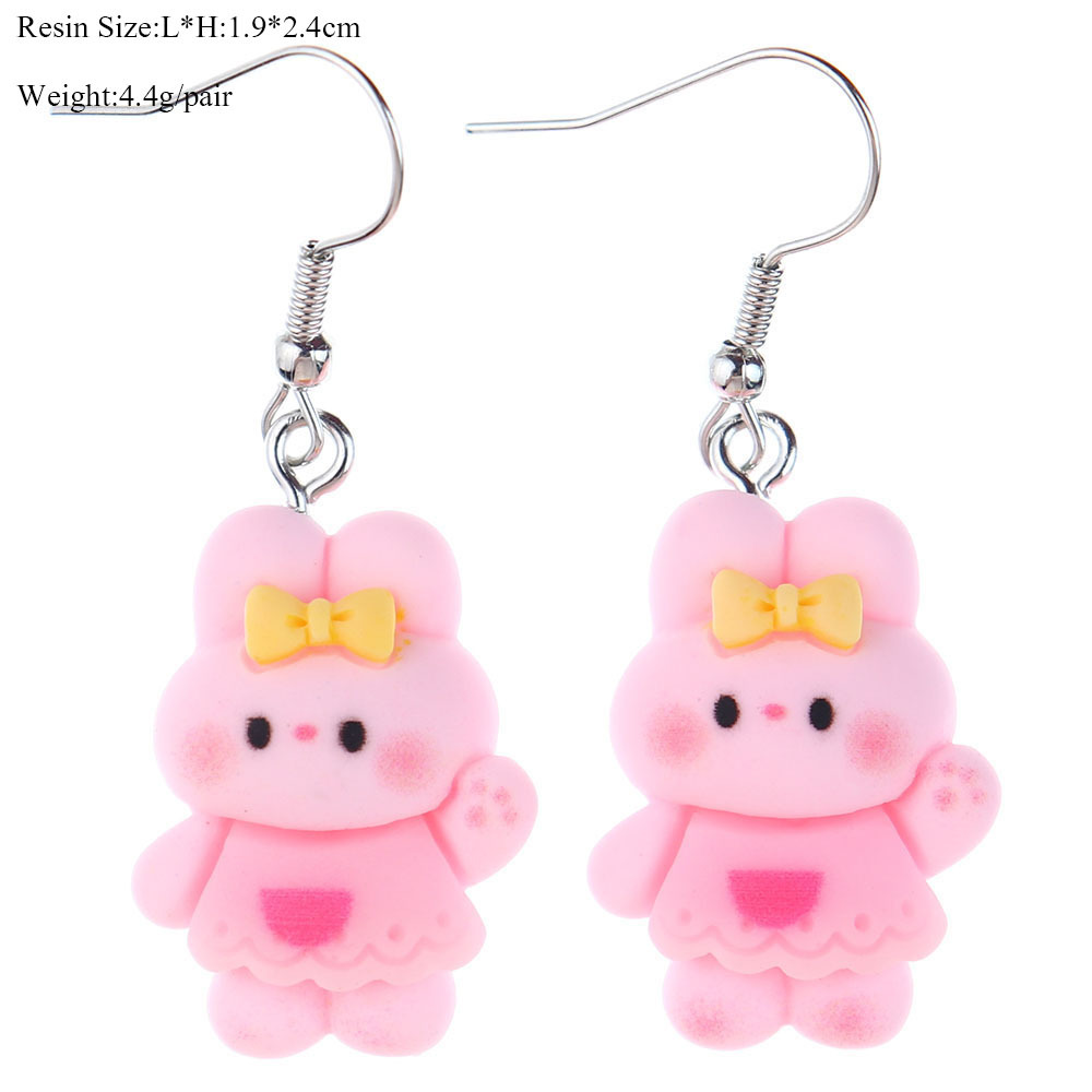 Wholesale Jewelry Simple Style Animal Plastic Resin Patchwork Drop Earrings display picture 4