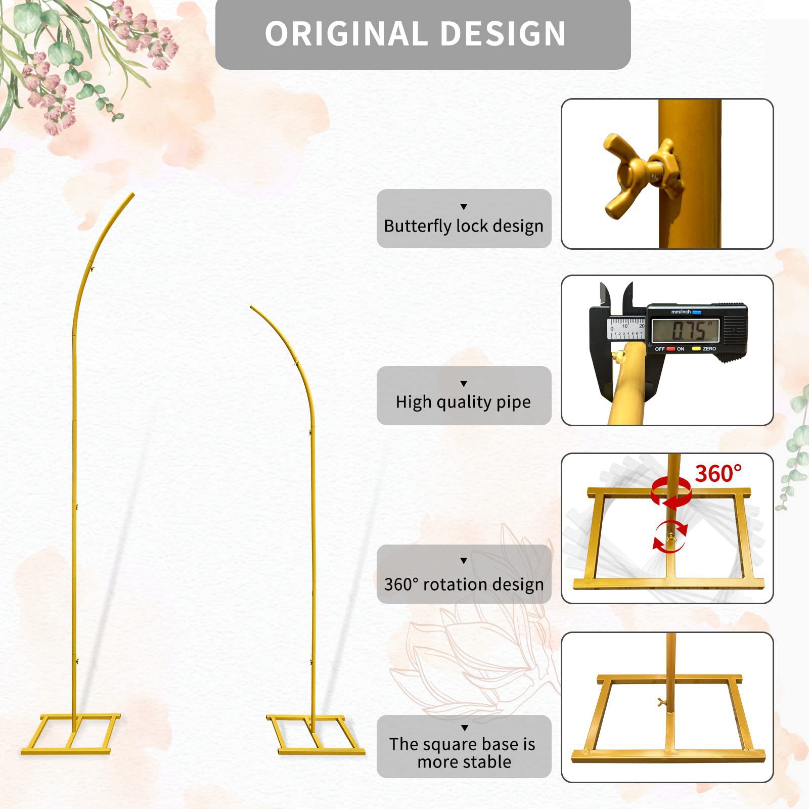 Arco de medio arco plegable de metal transfronterizo de Amazon accesorios de boda decoración de vacaciones al por mayor