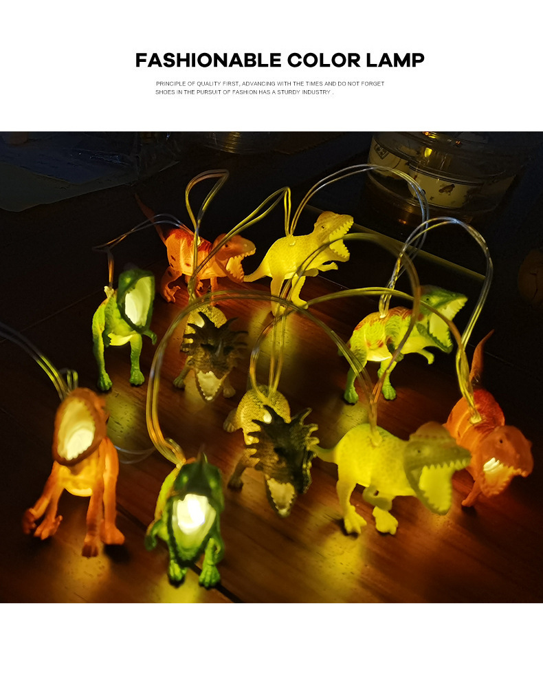 390g Weight String Lights Event & Party Supplies 1 Set Quantity Christmas Occasion PVC Material Christmas Festival Dinosaur Pattern Fashion Style Christmas Fashion Dinosaur PVC Christmas String Lights
