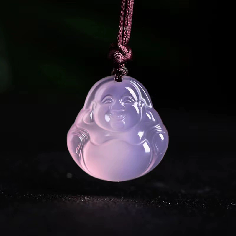 Fuchsia organic pendant, agate protective amulet, buckle, ice imitation