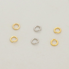 銅鍍真金包金平口圈持久保色開口單圏飾品材料耳環手鍊連接環銅圈
