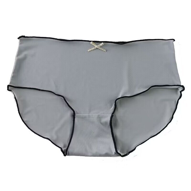 Ropa interior de seda helada de estilo japonés, envasada individualmente, para mujer, cintura media, entrepierna de algodón puro antibacteriano, bragas triangulares ultrafinas para el verano.