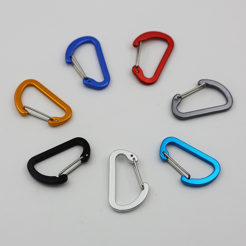 No. 4 D type aluminum alloy pressed flat steel wire buckle mountaineering key hook buckle multi-color selection