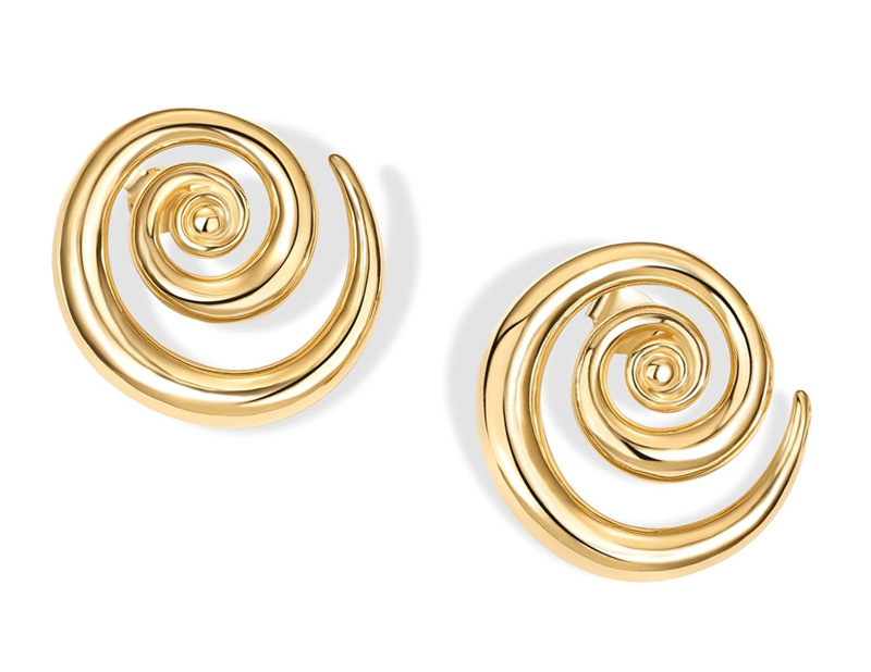 1 Pair Simple Style Geometric Alloy 18K Gold Plated Ear Studs display picture 4