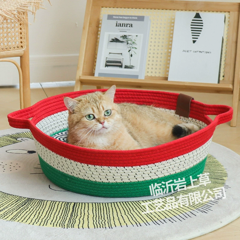 Четыре сезона универсальная хлопковая веревка кошачье гнездо производитель оптовая сетка красная плетеная новая стойкая к царапинам кошка постельное белье кошачье гнездо