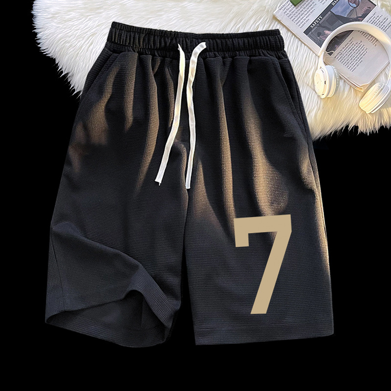 Ventas directas de la fábrica de los hombres waffle shorts High Street Loose Pantalones deportivos de pareja simple nuevos pantalones cortos