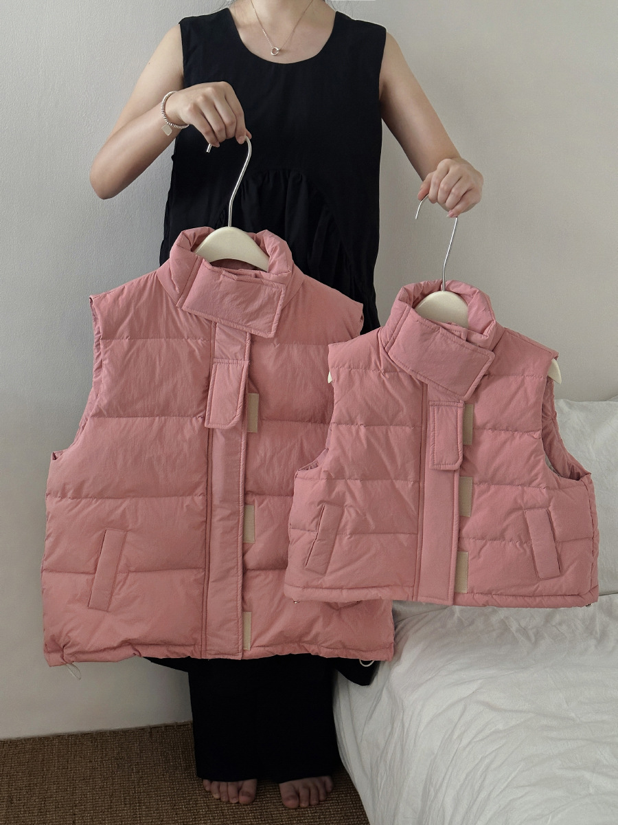 2023 nuevo Otoño e Invierno para niños padre-niño abajo chaleco ropa de trabajo estilo invierno para niños abajo chaleco