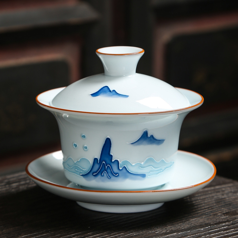 Cubierta de paisaje pintada a mano en relieve Bowl 150ml
