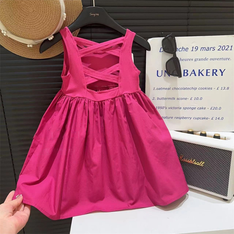 塩辛いライム七女の子夏服子供綿の洋風ファッションワンピース夏の赤ちゃんのベストプリンセススカート