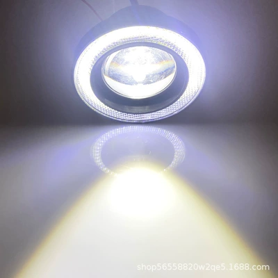 Car Led Fog Lights 76mm with Cob Angel Eye Ring Modified Fog Lights Daytime Running Lights 3inch Fog Lights (Fog lamp) - white-light-white-circle-3inch-76mm-plastic