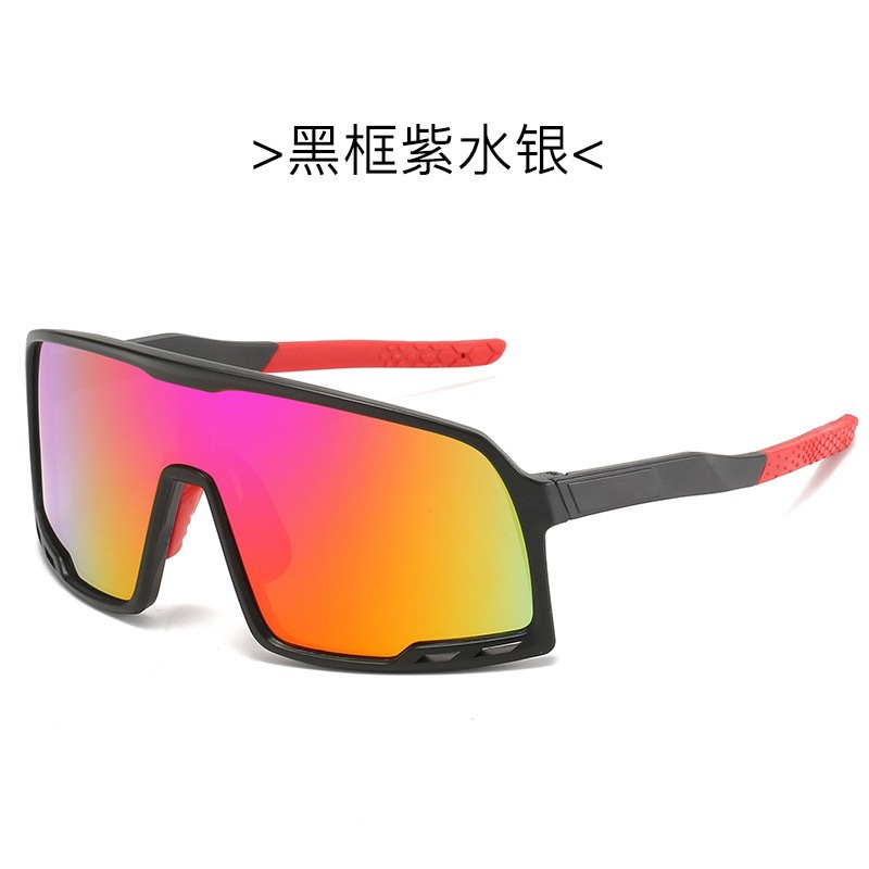 Gafas de ciclismo de moda transfronterizas, gafas deportivas de esquí al aire libre, gafas de sol de montura grande de una pieza, gafas de sol de mercurio reflectantes de colores