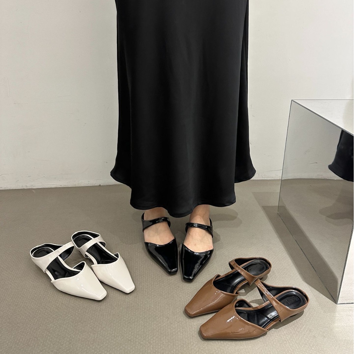 Forårs- og efterårssæson 2024 Ny flad sål Muller Cool Slippers Dame spids ruskind lavhælet enkeltsko Minimalistisk_voghion.com