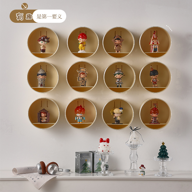 Dopamine Blind Box Display Rack Storage Wall-Mounted Single Home Entrance Bookshelf Wall Hanging Hand-Made Office Decoration Ornaments