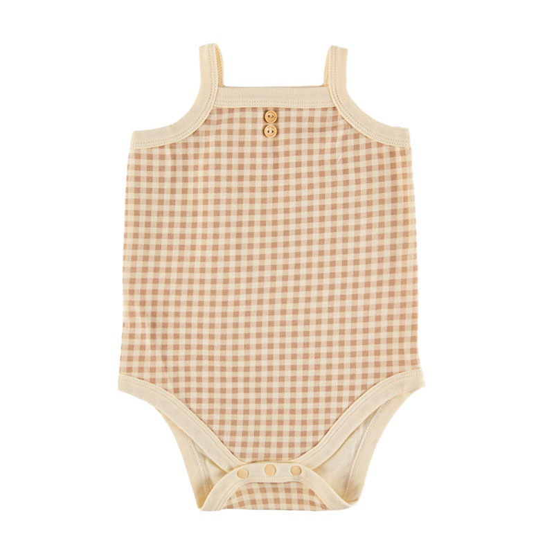 Bebé recién nacido de una pieza vaina 2022 verano Delgado de los hombres y las mujeres Chaleco de algodón sin mangas mameluco del triángulo