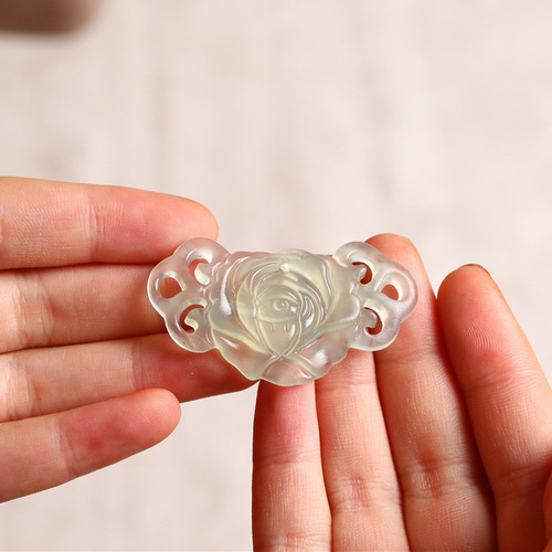 Factory Wholesale: Xiuyu Peony Flower DIY Hairpin, Hollowed-Out Lock Pendant/Jade Plate Charm Accessories