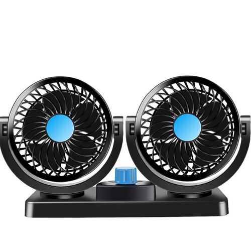 Car powerful fan car electric fan 12V24V large truck car universal double-head fan