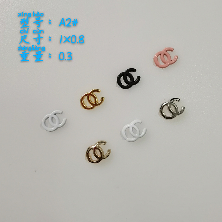 [Factory Direct] trend DIY small fresh metal accessories clothing hair accessories bags and other zinc alloy c double accessories