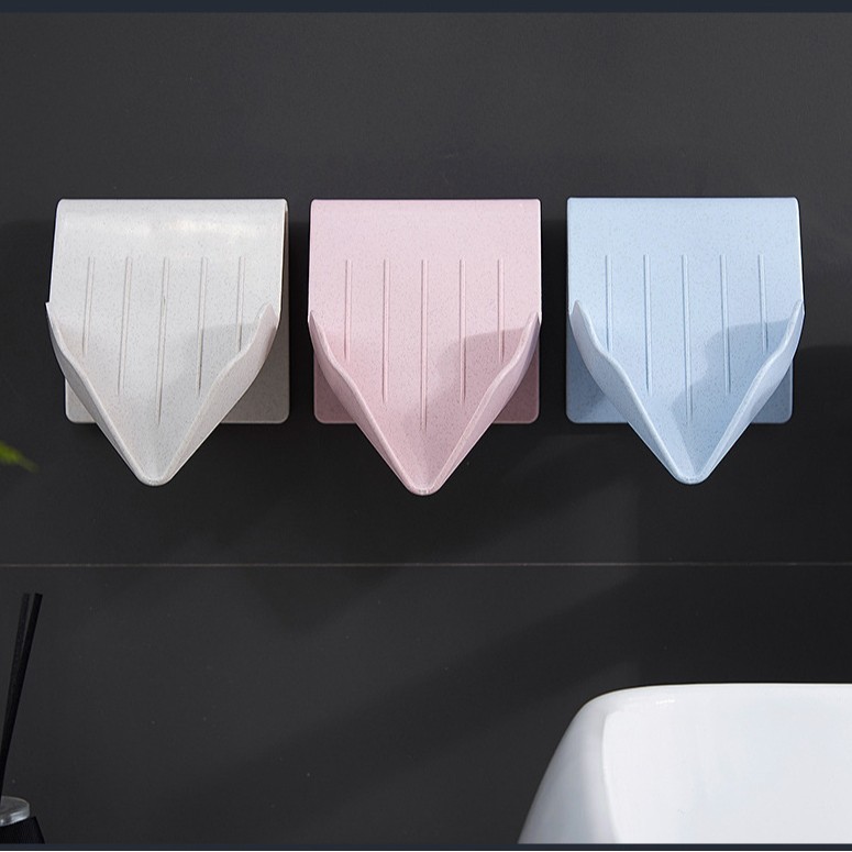 Creativo en forma de hoja caja de jabón ponche-libre de pie ventosa drenaje baño jabón rack caja de jabón de lavandería