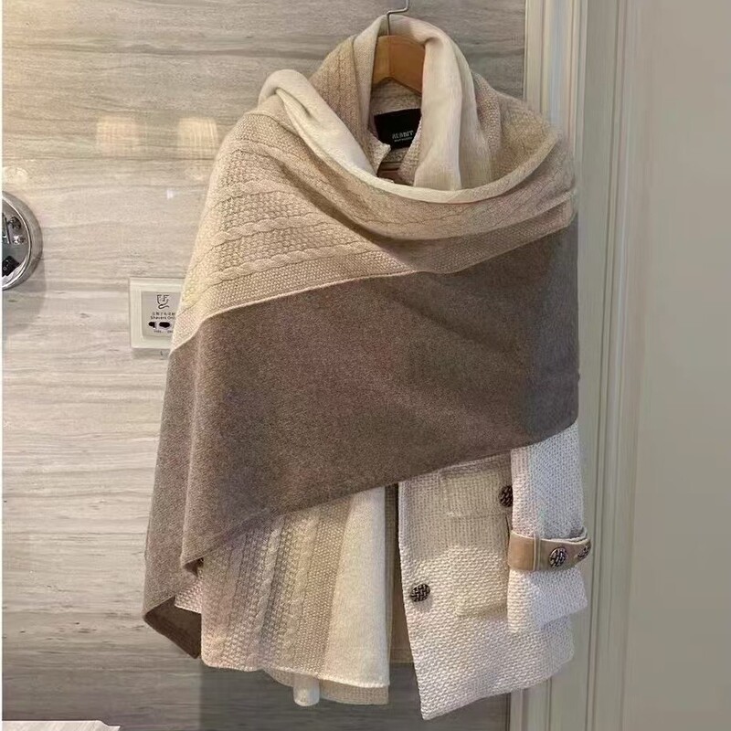 Manufacturer Wholesale 100% Wool Oversized and Extended Three-Color Scarf Shawl Multifunctional Cashmere Scarf Neck Warmer in Stock Manufacturer Wholesale 100% Wool Oversized and Extended Three-Color Scarf Shawl Multifunctional Cashmere Scarf Neck Warmer in Stock
