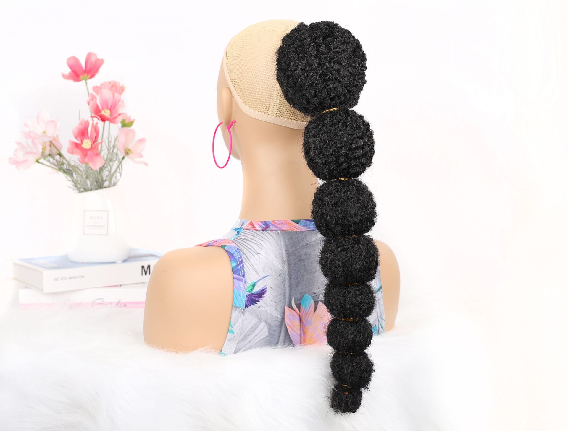 Synthetic Ponytail Hair Extension Drawstring Bubble Wig For Women_voghion.com