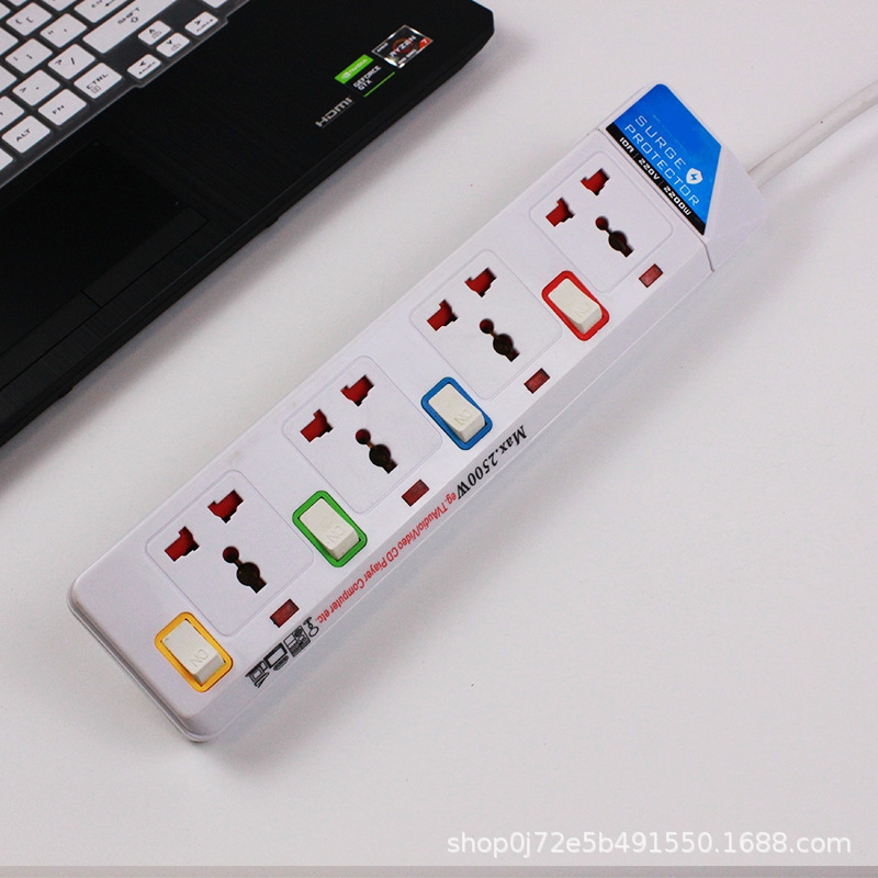 外贸插座出口英标欧标美标通用插孔带开关 过载保护 安全门插线板