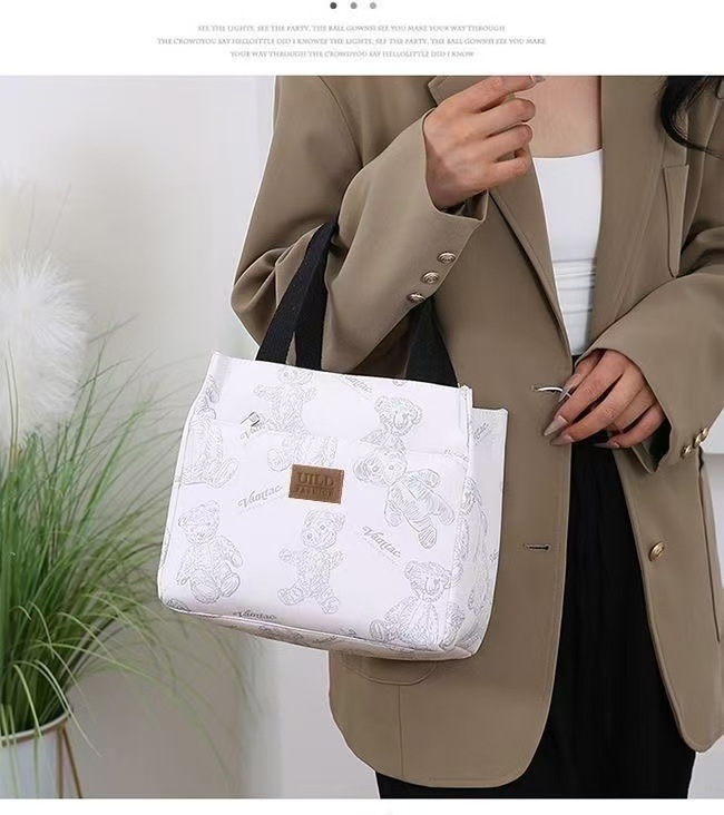 New handbag bento for mommy and office workers. Oxford cloth with rice for work. Fashionable lunch box with large capacity undefined