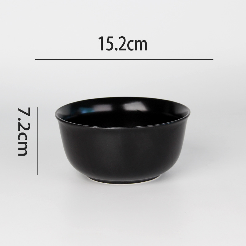 Multi-Estilo negro brillante mate esmerilado tazón de cerámica hogar ramen tazón de sopa tazón de ensalada de frutas tazón de arroz tazón para mascotas