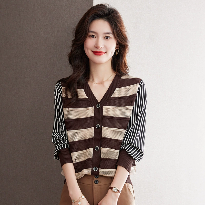 Autumn knitted cardigan, sweater, jacket