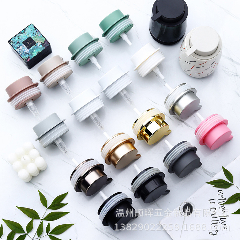 洗手液按压式泵头酒店卫生间洗发水乳液分装瓶陶瓷玻璃瓶泡沫泵头
