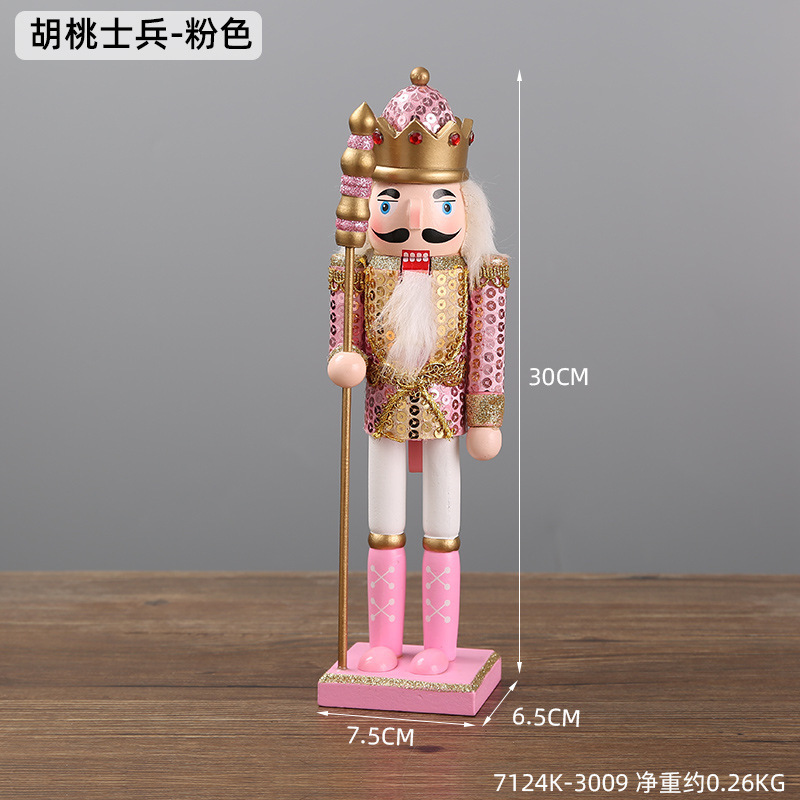 Cascanueces transfronterizos adornos de madera regalos de Navidad ventanas adornos de escritorio muñecas de rey soldado adornos
