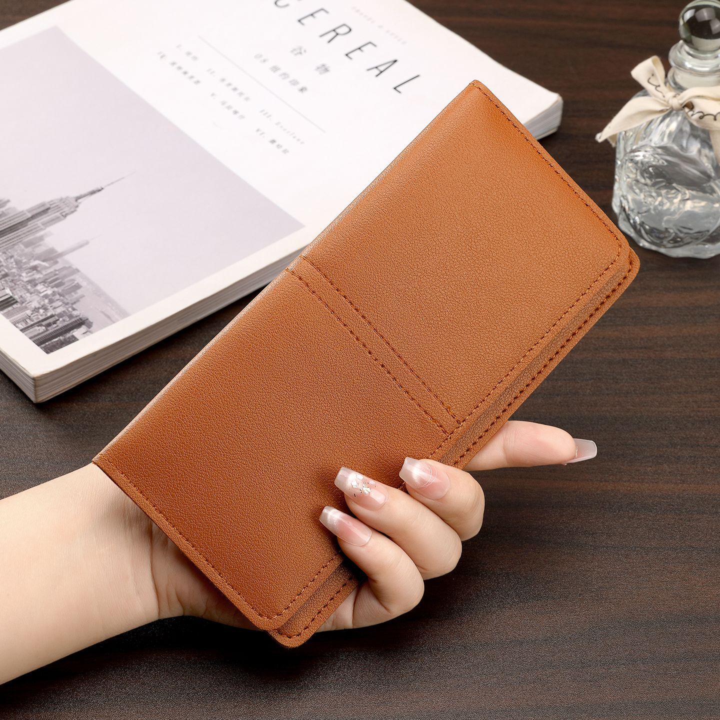 Monedero de hombre transfronterizo, bolso de mano de moda simple y de gran capacidad, bolso de mano de estilo joven, bolso de tarjeta múltiple.