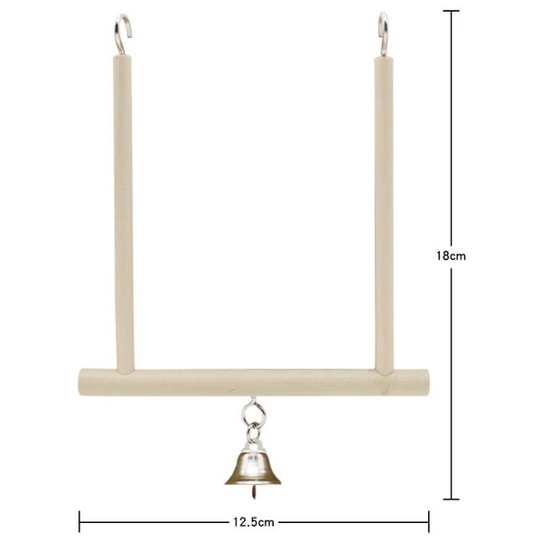 Hanging wooden 3-stick single bell