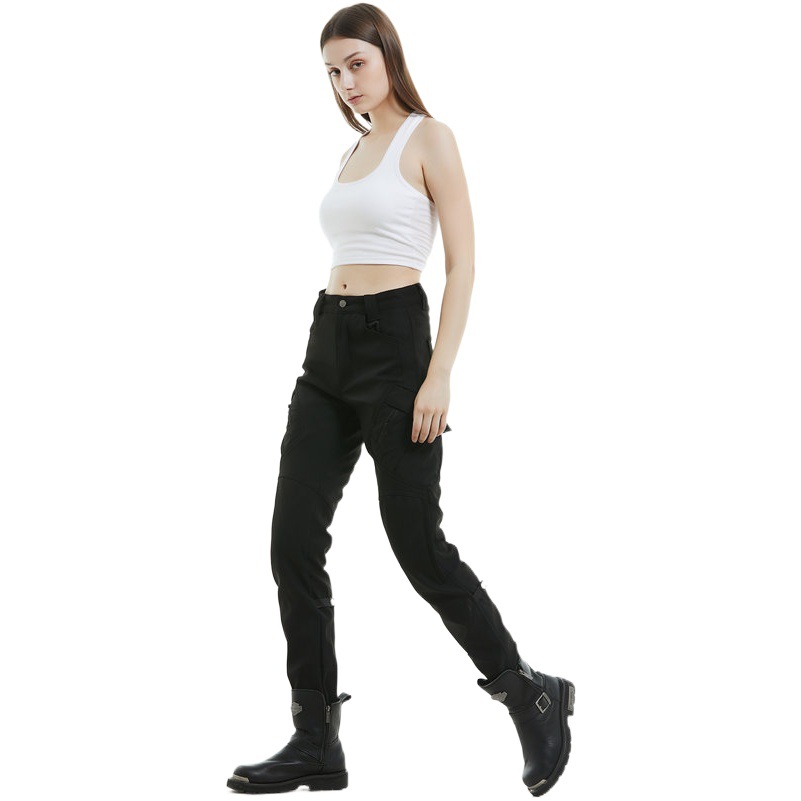 Motocicleta invierno anti-caída ciclismo pantalones impermeable forrado de lana gruesa a prueba de viento cintura alta motocicleta anti-caída pantalones de silicona equipo de protección