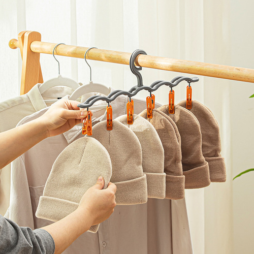 Nachuan one-shaped hat hanger simple household 6-clip baby clothes hanger underwear socks saliva towel drying rack