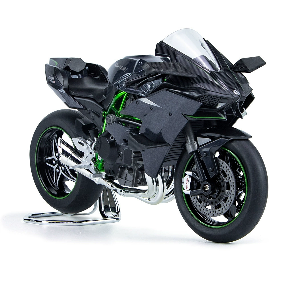 Kawasaki реалистичная металлическая модель мотоцикла с подсветкой и музыкой, игрушка, масштаб 1:9, амортизатор