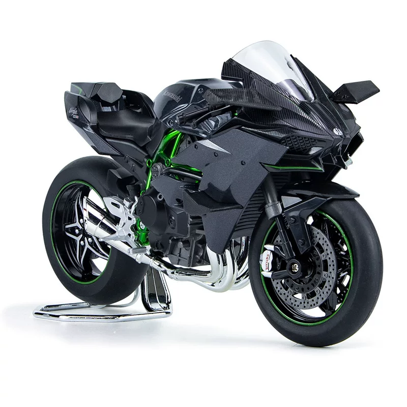 Kawasaki реалистичная металлическая модель мотоцикла с подсветкой и музыкой, игрушка, масштаб 1:9, амортизатор