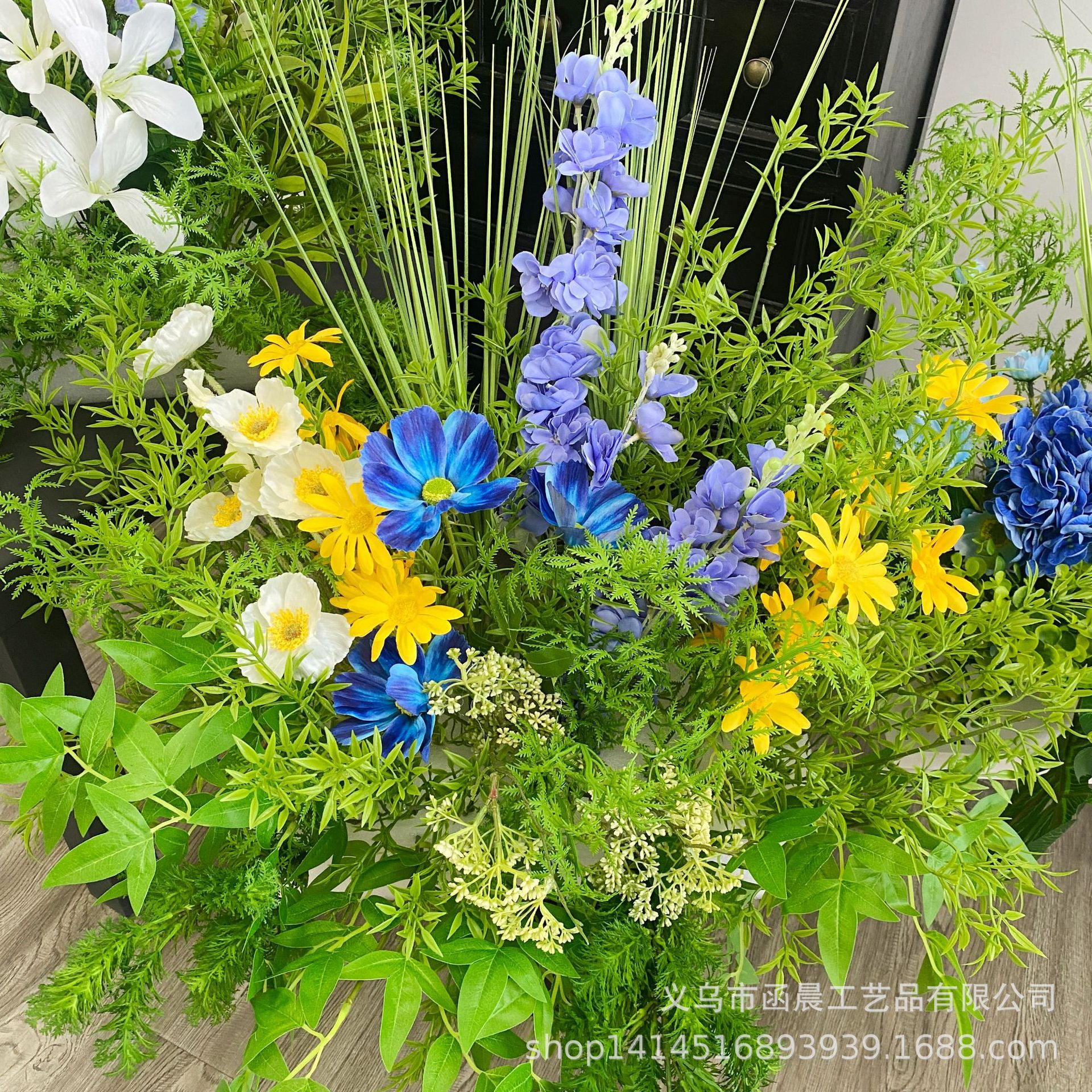 Monet jardín viento de imitación floral francesa pequeña fresca boda al aire libre decoración de ventanas de hotel flores falsas