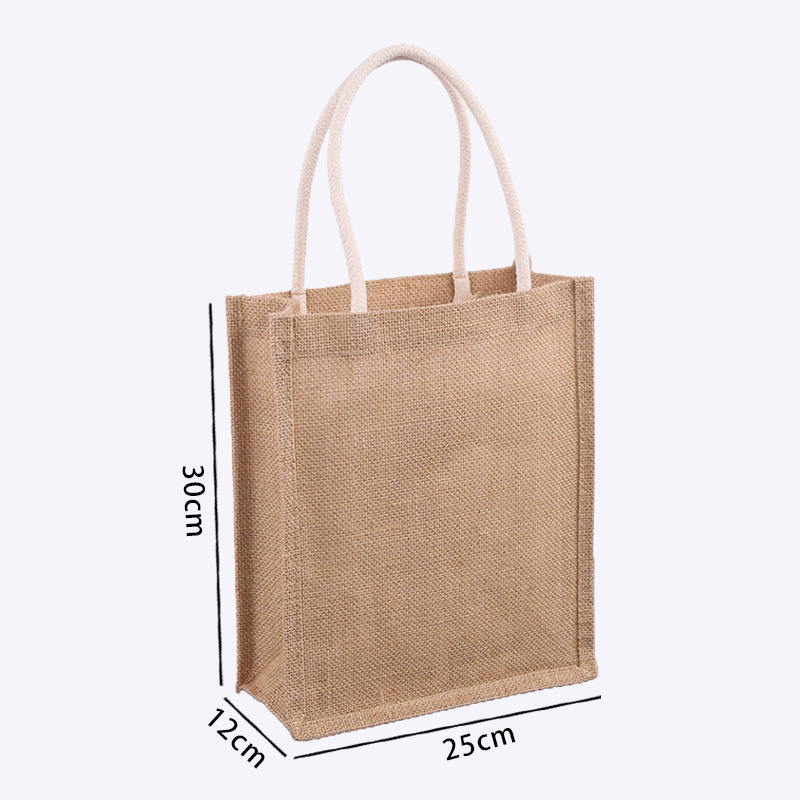 Bolsas de lino retrógradas en blanco pintadas bolsas de lino de gran capacidad personalizadas simples bolsas de lino de mano personalizadas