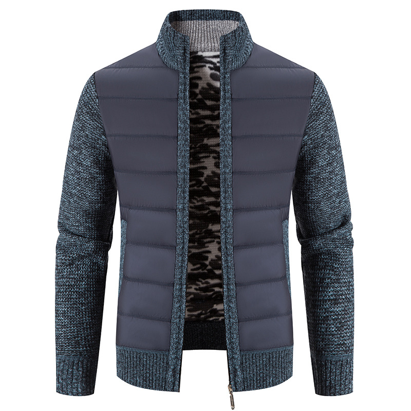 New velvet thickened men's knitted Korean style trendy loose sweater cardigan jacket_voghion.com