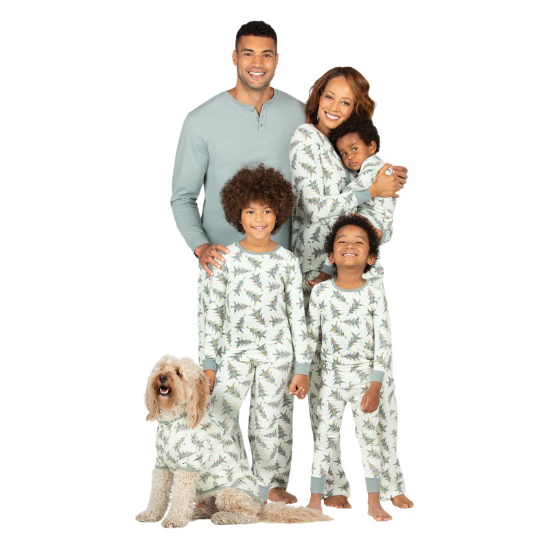 Conjuntos familiares a juego para 2025 para familias de tres o cuatro personas, conjuntos de otoño de AliExpress, conjuntos madre-hijo, pijamas navideños de algodón para madre e hija