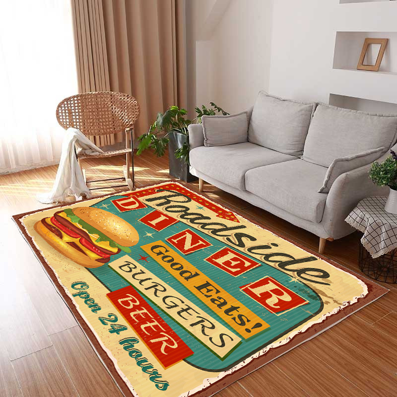 Transfronteriza generación Americana retro alfombra de moda creativa sala de estar dormitorio completo sofá alfombra de piso de montaña alfombra de piso de camping