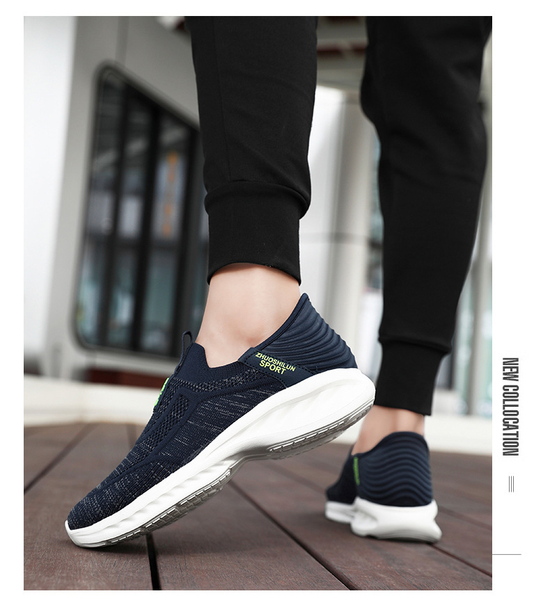 Cross-border Bestseller Lightweight Slip-on Walking Single Sports Shoes, Breathable Mesh Loafers For Middle-aged And_vogvips.com